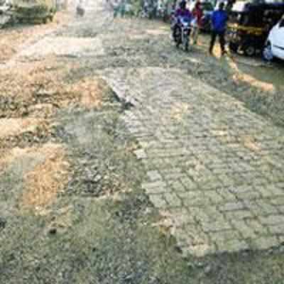Brahmand road in a mess