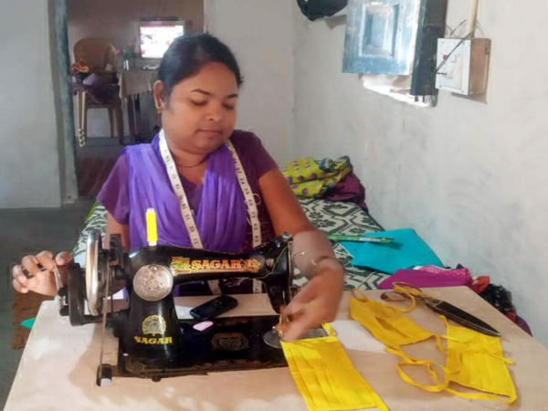 Differently-abled sews masks, shows how a stitch in time can save many
