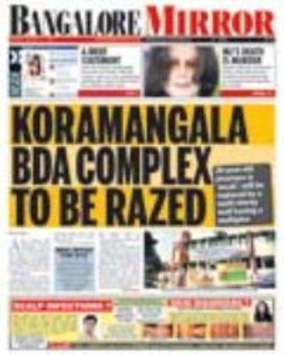 Koramangala BDA complex to be razed