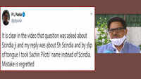 PL Punia says ‘Sachin Pilot is now in BJP’, later tweets to clarify mistake 