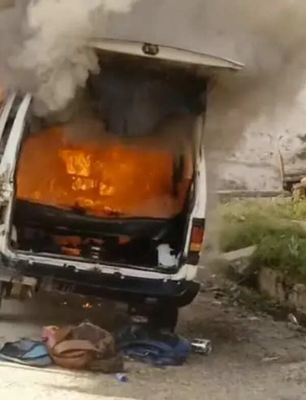 School van catches fire in M’nagar; 4 kids, driver suffer burns