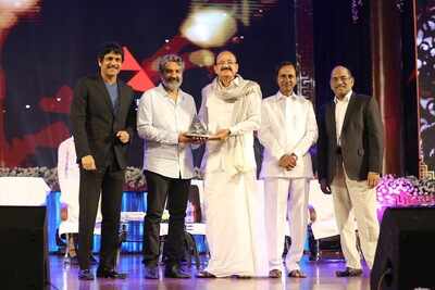 Bahubali director SS Rajamouli receives ANR Award from Vice President Venkaiah Naidu