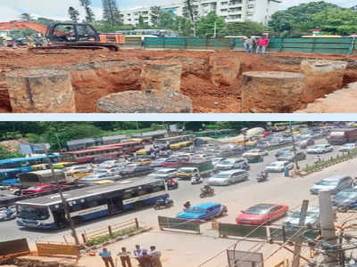 Hebbal: Ramp construction causes unusual traffic