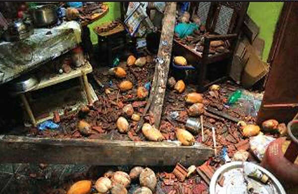 Coconut tree falls on house in Margao, miraculous escape for elderly couple at Margao
