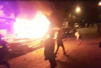 Riot in Trombay: Police vehicle set ablaze