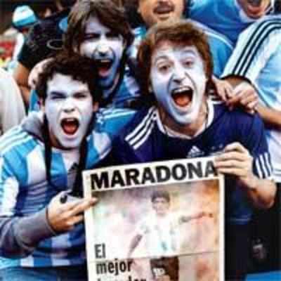 Argentine fans are celebrating as if the Cup's in the bag