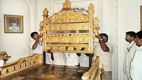 Mysuru: Golden throne assembled at Amba Vilas