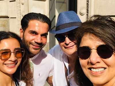 Rishi Kapoor, Neetu Kapoor bump into Rajkummar Rao and Patralekhaa in NYC