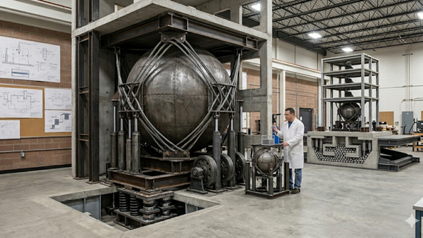 Scientists have created a steel sphere device that could help buildings survive earthquakes without electricity