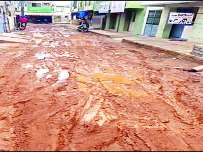 After rain, Varthur’s roads are slushy mess