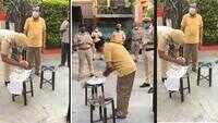 Delhi Police celebrate birthday of a senior citizen in Rajouri Garden 