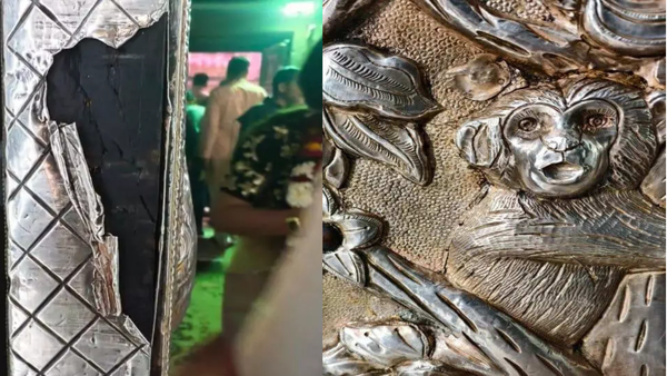 ‘Perfumes applied by devotees damaging silver-leafing in Banke Bihari’: Temple management refutes rumours of theft from doorframe