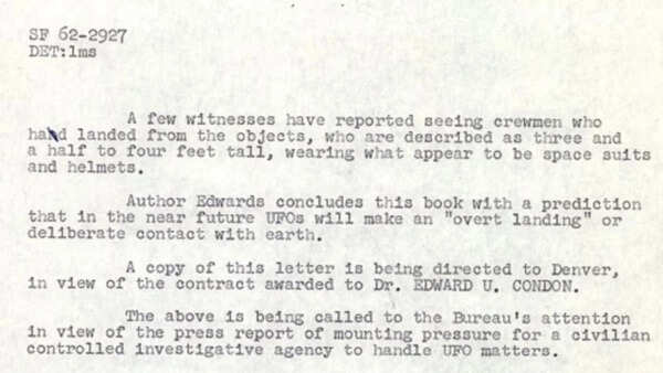 ‘Four feet tall, wearing space suits and helmets’: Newly released FBI UFO files reveal bizarre claims