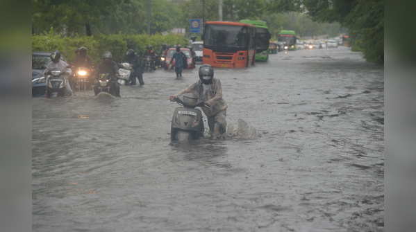 In pics: Waterlogging, traffic jams across Delhi