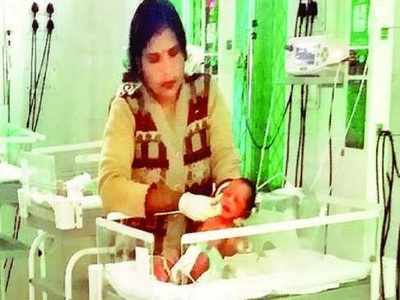 Infant boy, protected by stray dogs, found in trash bin of Rampur district hospital