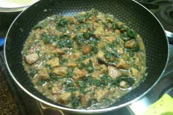 Recipe: Yam and spinach in mustard