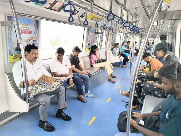 BJP chief takes Metro, hits out at Cong over fuel prices