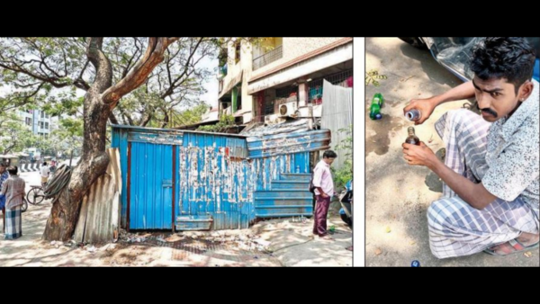 Illegal bar being run on pavement in Chennai