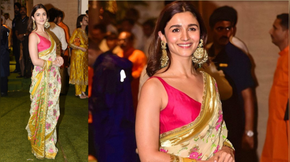 Floral Sari at Ambani’s Ganesh Chaturthi Bash