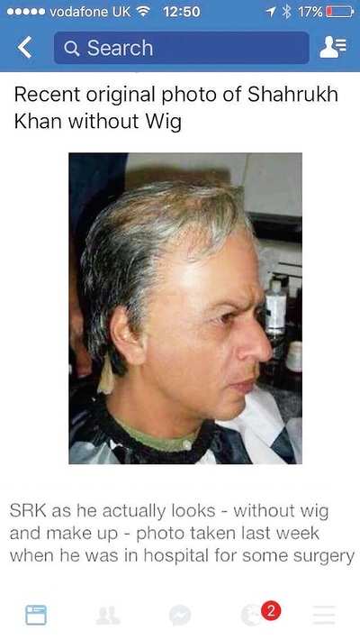 Fake news buster: Original photo of Shahrukh Khan without wig