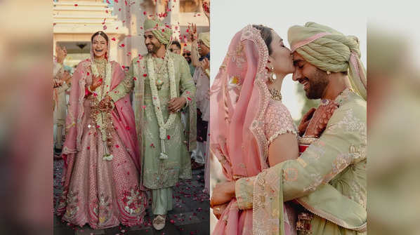 Decoding Kriti Kharbanda and Pulkit Samrat's wedding looks: From fresh colours to 'gayatri mantra' embedded on the outfit, the couple wins hearts!