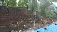 On cam: Wall collapses in Mumbai due to rain, one person injured 
