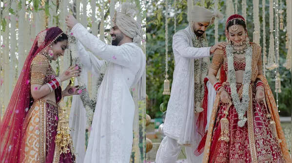Their wedding look
