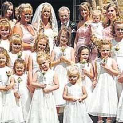 24 bridesmaids for dithering bride...