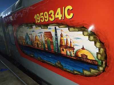 Photos: Central Railway's Mumbai – Hazrat Nizamuddin AC Rajdhani Express gets a touch of history through art