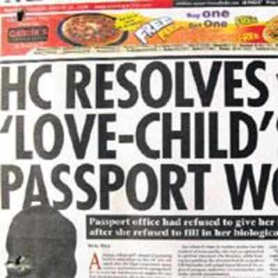 Grant passport to love-child, no need to mention dad