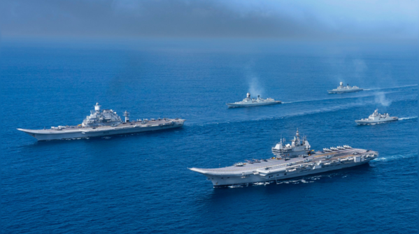 Navy's multi-aircraft carrier force showcased