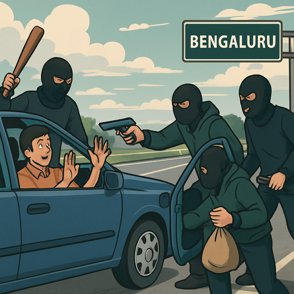 Unidentified gang robs Rs 26L from car on highway