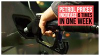 Petrol prices increase 6 times in one week, diesel remains steady 