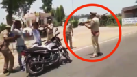 Watch how Police men frisk bikers at gunpoint in Badaun 