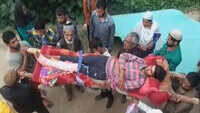 Locals carry patient on ‘make-shift’ bed in J&K’s Doda 