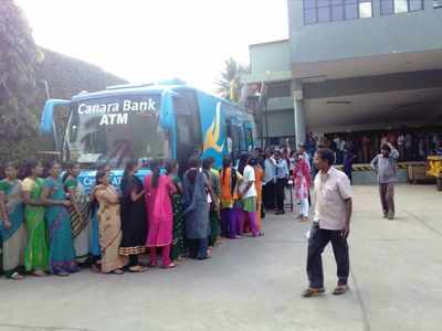 Canara bank introduces mobile ATM van to help the rural
customers