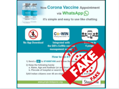 Corona vaccination appointment via WhatsApp? Here's the truth