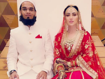 Former Bigg Boss contestant Sana Khan ties the knot, shares picture with husband