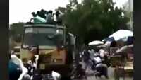 Shocking! Students fall off the top of a moving bus in Chennai 