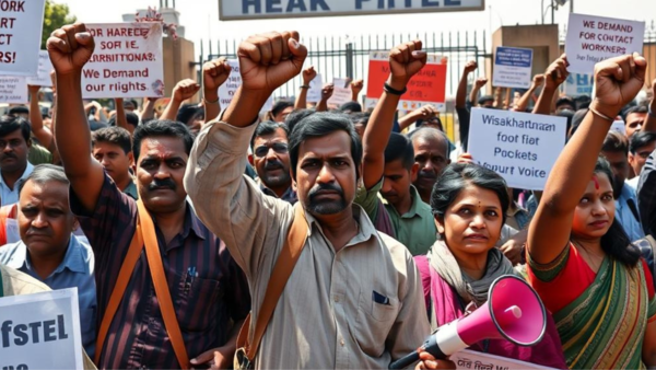 Contract workers’ strike at Visakhapatnam Steel Plant: Human Rights Forum condemns privatization push, demands immediate reinstatement
