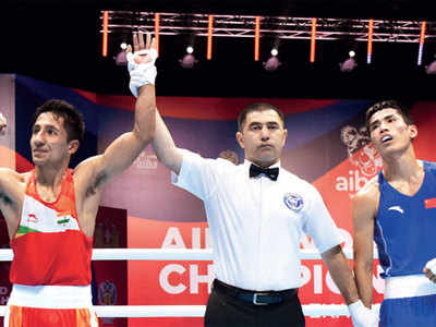 World Men's Boxing Championships: Kavinder Singh Bisht surges ahead with tough win