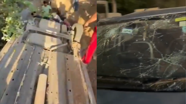 Gurgaon professor’s car plunges into open pit on Galleria Road; locals rescue her