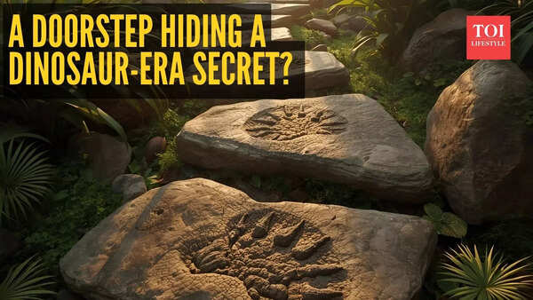 A doorstep hiding a dinosaur-era secret? Chinese brothers discover the stepping stones outside their home are 190-million-year-old dinosaur fossils