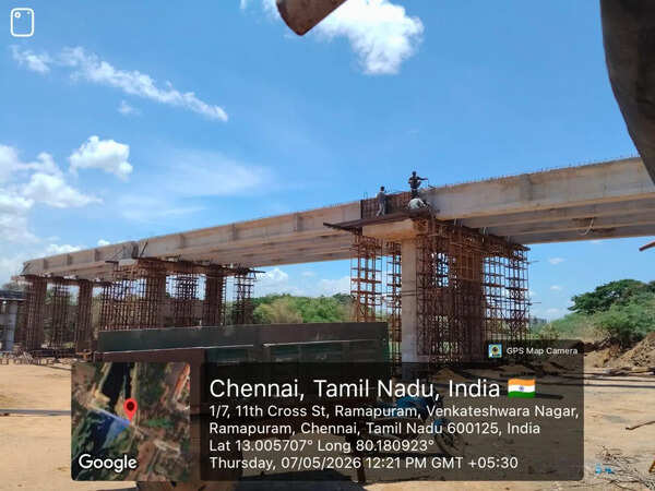 Chennai Officers Training Academy bridge spanning Adyar River nears completion