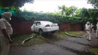 Chandigarh: An overspeeding car crashed into a wall after hitting biker 