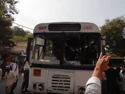 Hyderabad: Woman riding two-wheeler mowed down under RTC bus, driver thrashed by angry people