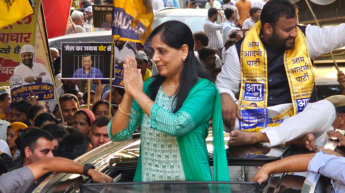 Delhi CM's wife Sunita Kejriwal holds her maiden Lok Sabha poll roadshow