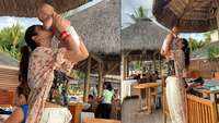 Nusrat Jahan's 'touch of innocence' as she plays with a baby in Mauritius 