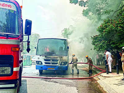 Public transport on fire