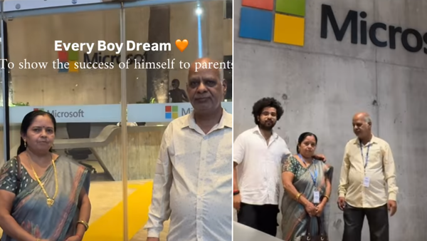 ‘Every boy’s dream’: Bengaluru techie at Microsoft gives parents office tour, heartwarming video wins internet
